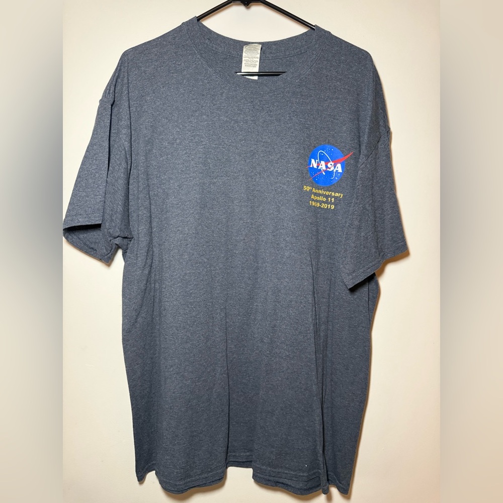 Gildan Ultra Cotton NASA Apollo 50th Anniversary T-Shirt XL Dark Grey